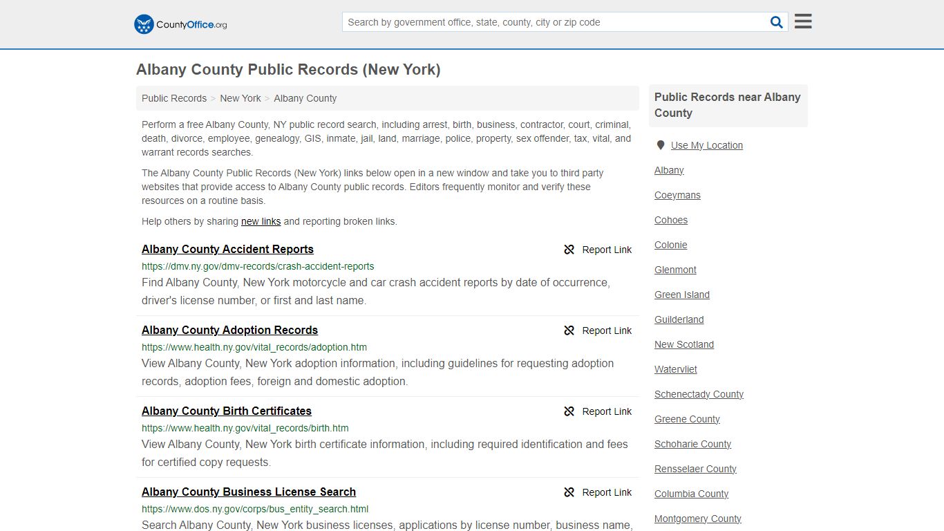 Public Records - Albany County, NY (Business, Criminal, GIS, Property ...